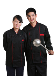 黑色長袖廚師服TMCSF-008 黑色長袖廚師服TMCSF-008